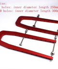 Aluminum Alloy Acoustic Guitar Repair Tool Set With CNC Machined Clamp For Back Panel Cracks And Opening, red finish, sizes 250mm and 300mm.