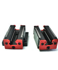 Precision Engineered Metal Linear Motion Guide Slider Rail Block Kit for Slick 3D Printers and DIY CNC Builds, compact red and black sliding blocks.