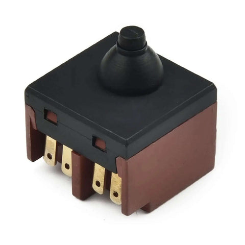 Push Button Switch Replacement For 100mm Angle Grinder 4 Inch Grinder Part Durable Black Accessory Ideal For Polisher And Grinder Maintenance No Fuss Replacement 2.5 X 2.5 Cm Size, black and brown component
