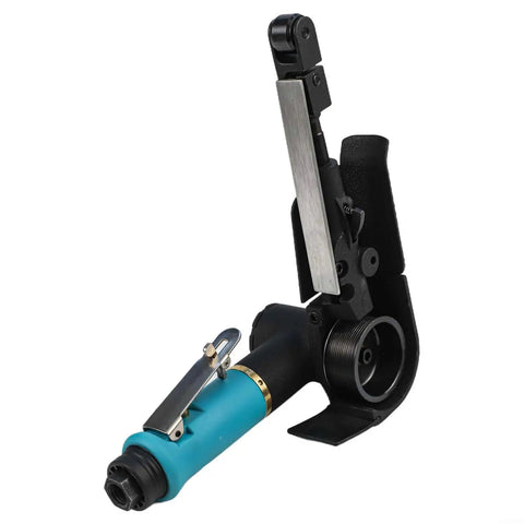 Heavy Duty Pneumatic Air Belt Sander 16000Rpm With 360 Rotating Handle For Rust Removal Welding Grinding And Polishing 20X520Mm Metal Finishing Tool Smooth Finish, close-up view of the handle and mechanism.
