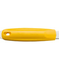 Self Retracting Safety Knife Semi Auto Utility Cutter For Tape And Cardboard Razor Sharp Blade With Spring Return Ultra Safe Box Opening Tool For DIY And Industrial Packaging yellow ABS handle, SK-9 blade