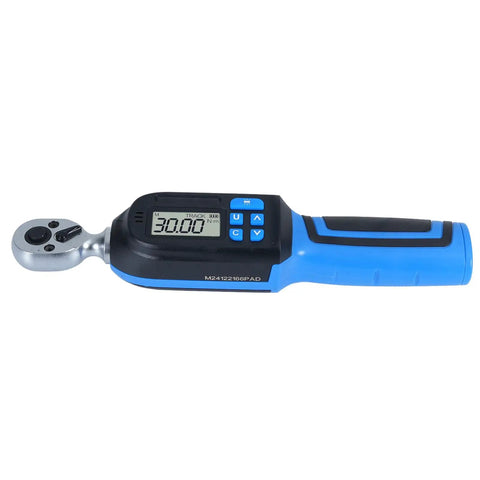 Digital Torque Wrench With Electronic Ratchet, Quarter Inch Drive, 1.5 To 30 Nm Range, Memory Data Storage, Buzzer And LED Indicator, Ideal For Car And Motorcycle Maintenance And Repair, shown with LCD display