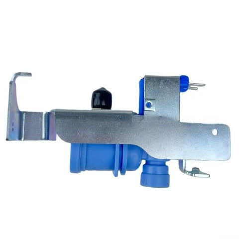Solenoid Valve For Washing Machine Water Inlet Replacement Part With Dual Material Plastic And Metal Construction, Easy Installation, Durable Washer Appliance Accessory, blue inlet valve side view