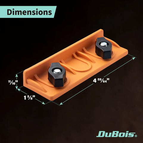 Two Pack T Track Long Stop Kit With Universal Fit For Woodworking, Sanding, And Routing, includes orange long stop with wing knobs