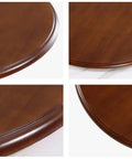 Close-up views of the Extra Large 40 Inch Natural Wood Lazy Susan Rotating Serving Tray showcasing smooth finish and edge detailing.
