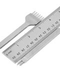 Diamond Leather Chisel Tool Set For DIY Leatherworking Pro Grade Hole Punch Kit ruler and prongs with anti slip handle detail