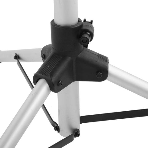 Close-up of Heavy Duty Aluminum Bicycle Repair Stand With Adjustable Height And Non Slip Rubber Feet, showing sturdy base joint.