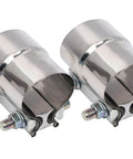 2 Inch Exhaust Clamp Lap Joint Band Clamp Stainless Steel for Clamping 2 Inch OD to 2 Inch ID Pipes 2 Pack T304