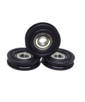 U Type Groove Bearing Wheel Set 8x40x10 Mm Nylon Track Guide Roller Pulley With 8 Mm Bore And 40 Mm Diameter, three black Delrin POM wheels
