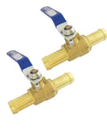 Heavy Duty Brass 5/8 Inch Barb Ball Valve For Heater Hose And PEX Tubing, High Temp 500 Degrees F, 230 PSI, Dual End Shut Off, 2 Pack