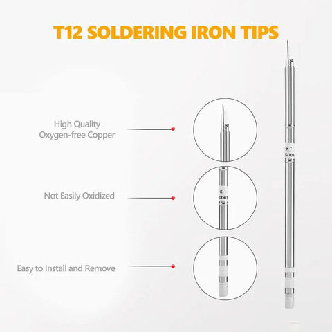Pro Grade Soldering Iron Tips Set For FX-951 Rework Station, 10 Types Replacement Tips, with high-quality copper details
