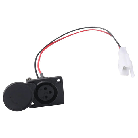 XLR Charger Port Replacement For Razor MX650 MX500 SX500 Dirt Rocket Bikes And EcoSmart Metro Kids Electric Scooters, 3 pin, 2 wire