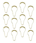 Gold Stainless Steel Shower Curtain Rings 24 Pack With Five Bead Gourd Design Smooth Glide Hooks for Bathroom Curtain Accessories