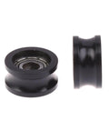 Quiet Rubber Roller Pulley Kit For Sliding Doors And Furniture Hardware U Shaped Bearing 8.5mm 5x16mm 695 Moving Wheel No Squeak Glide Easy Direct Replacement Durable Low Noise Wheel, black rubber roller pulley