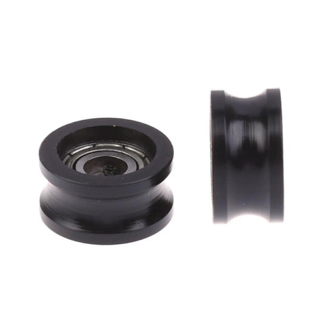 Quiet Rubber Roller Pulley Kit For Sliding Doors And Furniture Hardware U Shaped Bearing 8.5mm 5x16mm 695 Moving Wheel No Squeak Glide Easy Direct Replacement Durable Low Noise Wheel, black rubber roller pulley