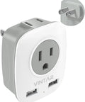European Travel Plug Adapter 4-In-1 Power Hub With 2 USB Ports And 2 American Outlets for France Germany Italy Spain Greece Israel
