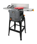 10 Inch Benchtop Planer Jointer Combo With Heavy Duty Stand 13 Amp Thickness Planer view from the side showing sturdy design and controls.