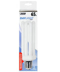 Daylight CFL Bulbs With Mogul Base 65W Equivalent To 300W Incandescent, Four Tube 8.75 Inch Length, 550 Lumens, 6500K Daylight