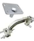 Dual Drum Tilting Clamp With Electronic Module Mounting Plate, Metal Construction, Silver, Easy Install