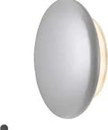 State LED Round Outdoor Wall Mount Light in Marine Grey with Die Cast Aluminum Housing Backlit Frosted Diffuser, side view