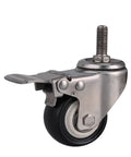 Low Noise 1.5-2 Inch Silent Caster Wheels With 304 Stainless Steel Frame Brake Option, detailed view