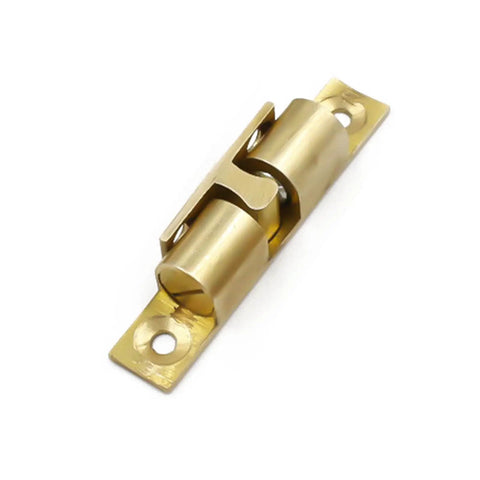 Double Ball Cabinet Door Catch With Tension Roller Latch for tight closures, rust-resistant copper body, flat-front cabinet compatibility.