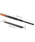 2 Piece Bottom Mounted Concealed Metal Drawer Slides Featuring Soft Close Buffer Action That Hides Away Underdrawers For Cabinets And Furniture Builds Promising Rock Solid Durability And Silky Smooth Gliding Performance, measuring 800 mm.