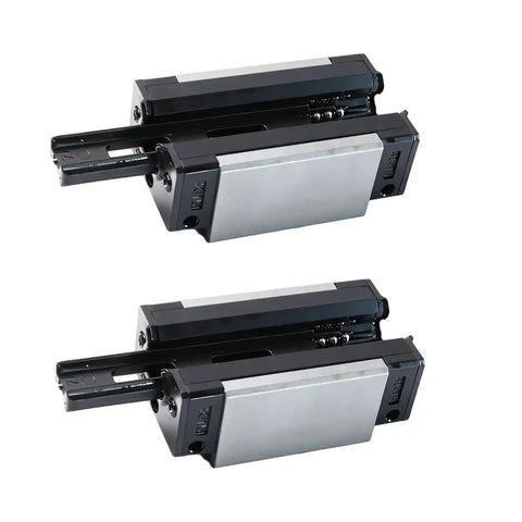 15mm Linear Bearing Blocks HGH15CA 2 Pack For CNC Rigs And Motion Carriage Sliders, Smooth Glide, Heavy Duty Block, Compatible With HIWIN HG15 Rails, Ideal For DIY Machining Projects, two black and silver steel linear bearing blocks