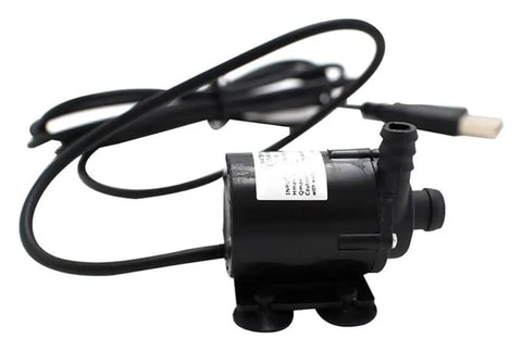 Quiet Brushless Submersible Sump Pump With Slick DC Motor And Easy USB Hookup For Smooth Operation and no fuss durability. Compact design for home use.