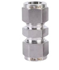Heavy Duty Stainless Steel Compression Union Fitting 1/16 To 1 Inch Tube OD 316L Equal Coupler With UNF Nut Lock 6000 PSI