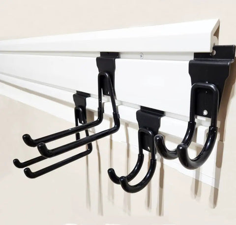 6x24 Inch Slatwall Panels Four Pack PVC Slat Wall Board for Garage Organization Standalone Panels with hooks