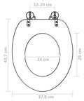 Slick Soft Close Toilet Seat With Dope Penguin Design And Solid Zinc Alloy Hinges For Bathroom Plumbing Hardware and Premium MDF Construction With Pro Grade Water Resistant Finish dimensions 43.7 cm by 37.8 cm