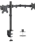 Dual monitor wall mount bracket for Thunderbolt Dock with Quad 4K Support and 130W Power Delivery, adjustable black metal design.