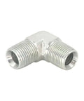 Premium Grade Pro Heavy Duty High Pressure Hydraulic Hose Elbow Reducer Fitting With Strong External Thread Connections Works Great For Pipe Size Switches From One Eighth To One Inch Wide For Smooth Pipeline Flow Changes You Love Today. silver threaded 90-degree hydraulic elbow fitting, metal reducer connector