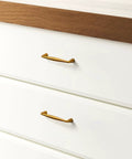 Wood dresser with 10 Pack Antique Brass Cabinet Pulls With 3 Inch Hole Center Solid Zinc Alloy Dresser Drawer Handles installed