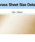 Brass Shim Stock Sheets 0.010 Inch Thick, 10 By 4 Inch Brass Plate Sheets, 6 Piece Pack For Gaskets, Washers, Spacers, And Machining Projects, Polished Finish, Easy To Cut And Bend For DIY Metalwork size detail.