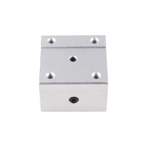 Front view of Pro Grade SBR25UU Aluminum Slide Block Set, 4 Pcs 25mm Linear Bearing Ball Slides For 25mm Guide Rails, CNC Router Parts.