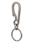 Titanium Carabiner Keychain With Quick Release Clip, Heavy Duty Key Ring And Lightweight Titanium Alloy Clip, Rustproof Grey Finish