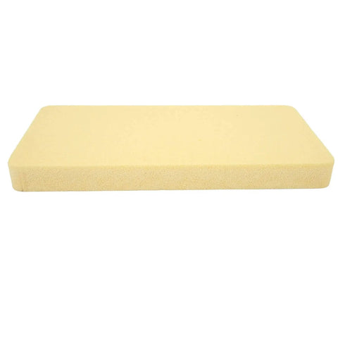 Rectangular yellow sponge pad, lightweight hydrofoil track box mount for surf foils, easy install foil holder, durable base view.