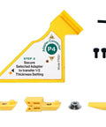 FitFinder Upgrade Kit With Precision Center Finder And Dimension Transfer Tool Includes Tough Storage Case, yellow adapter components.