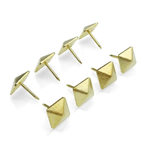 Real Deal Golden Square Upholstery Tacks Heavy Duty Shanks For Couch And Woodwork Revival 200 Pc Vintage Decorative Nail Kit with gold finish pins