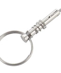 Two Pack Quick Release Pin 1/4 Inch Diameter With Drop Cam And Spring Overall Length 1.66 Inches Usable Length 1 Inch Marine Grade 316 Stainless Steel Bimini Top Pins And Deck Hardware in stainless steel.