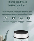 Mini Portable Washer With Bionic Hand Wash Motion, built-in stainless steel tub showcasing water and gentle wash action.