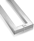 Heavy Duty 12 Inch Stainless Steel Push Pull Door Handle For Commercial Use 304 SUS Stainless 1.2mm Thick Wall Mirror Chrome Finish close-up