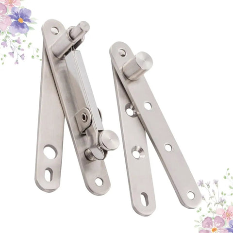 Detachable Wood And Stainless Steel Pivot Hinge With Upper And Lower Metal Hinges Heavy Duty Rotating Door Hardware In Silver Finish