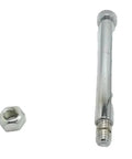 Two Pack Caliper Bolt And Nut Kit For 10K And 12K Trailer Disc Brakes Chrome Finish Includes Two Six Inch Shoulder Bolts And Two Matching Nuts For Caliper Bracket Mounting Replaces 7-186-KITx2 BP18-105, one bolt and nut