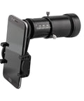 Adjustable Scope Camera Adapter For Phones with Universal Smartphone Mount and Quick Twist Lock, attached to eyepiece, side view