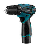 No Fuss Cordless Electric Drill And Screwdriver With 1.5Ah Lithium Battery Led Work Light Variable Speed Trigger Ergonomic Grip close-up view