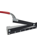 Side view of Quik Cut Vct Vinyl Tile Cutter 12 Inch for precise 12x12 tile cuts with black steel blades and aluminum base.