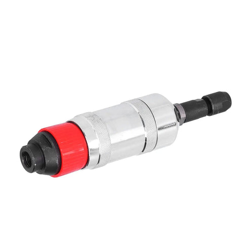Built Tough Alloy Steel Die Grinder With Six Millimeter Chuck features a silver body and red adjustment knob for precision grinding.